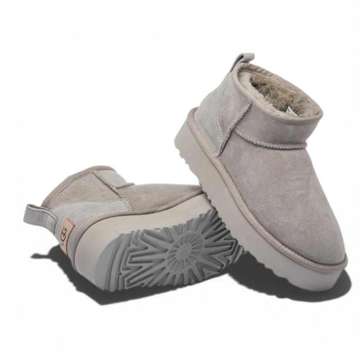 UGG Ultra Mini Platform White Grey