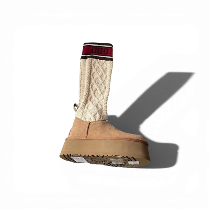 UGG Sweater Letter Boots Chestnut