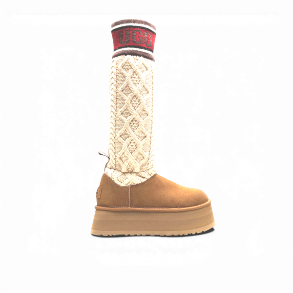 UGG Sweater Letter Boots Chestnut