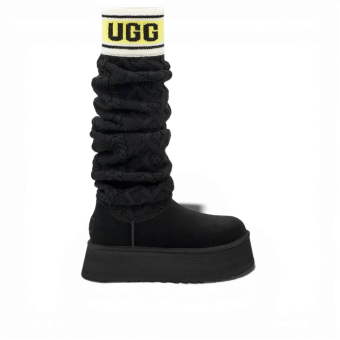 UGG Sweater Letter Boots Black