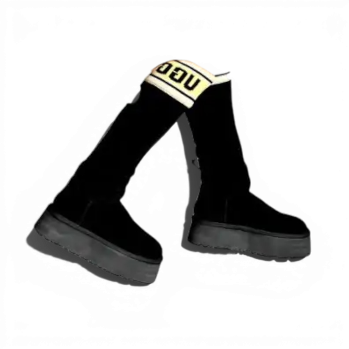 UGG Sweater Letter Boots Black
