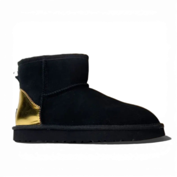 UGG Mini Black Gold Metallic Suede