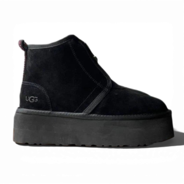 UGG Neumel Platform Zip Slipper Black