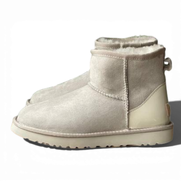 UGG Mini Light Grey Metallic Suede