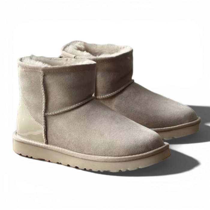 UGG Mini Light Grey Metallic Suede