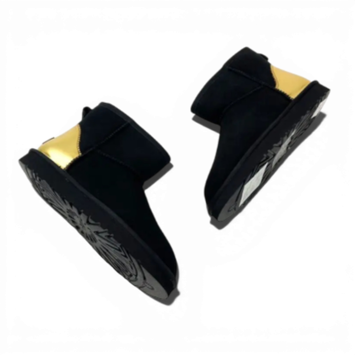 UGG Mini Black Gold Metallic Suede