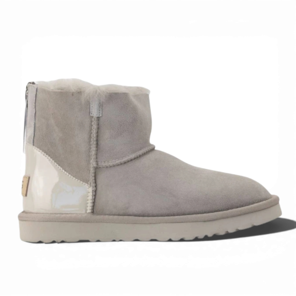 UGG Mini Light Grey Metallic Suede