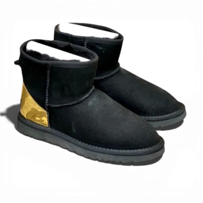 UGG Mini Black Gold Metallic Suede
