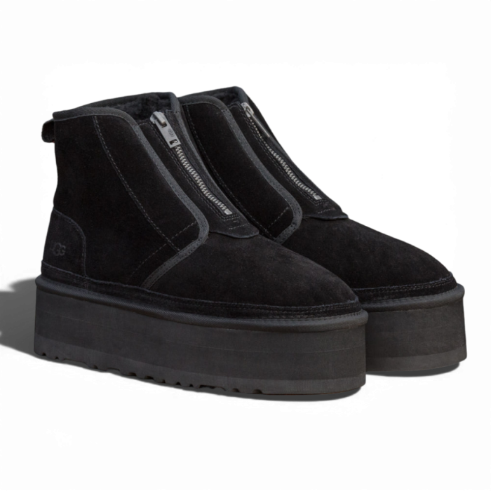 UGG Neumel Platform Zip Slipper Black
